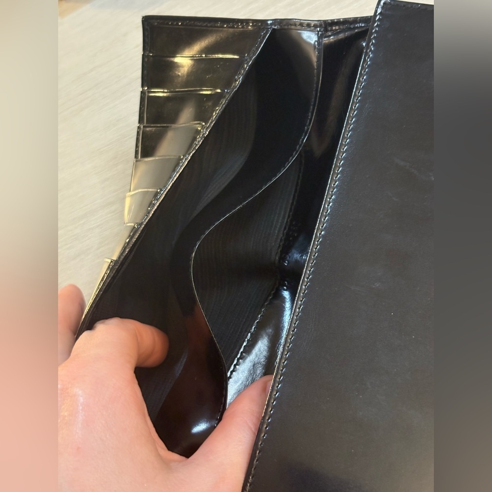 🖤 Gucci Black Patent Leather Long Wallet / Continental Wallet in Box - Picture 15 of 17